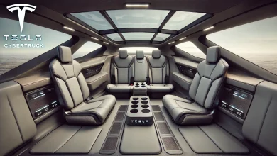 Tesla Cybertruck interior back seat