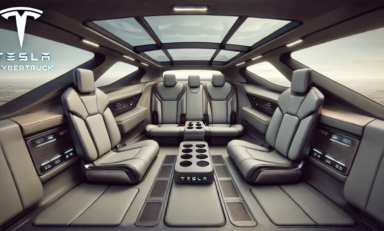 Tesla Cybertruck interior back seat