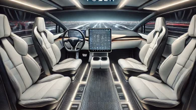 Tesla cybertruck interior features